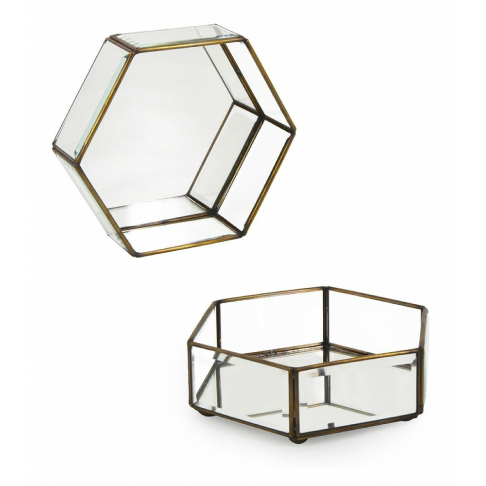 Boite bronze verre bronze - décoration d'autrefois