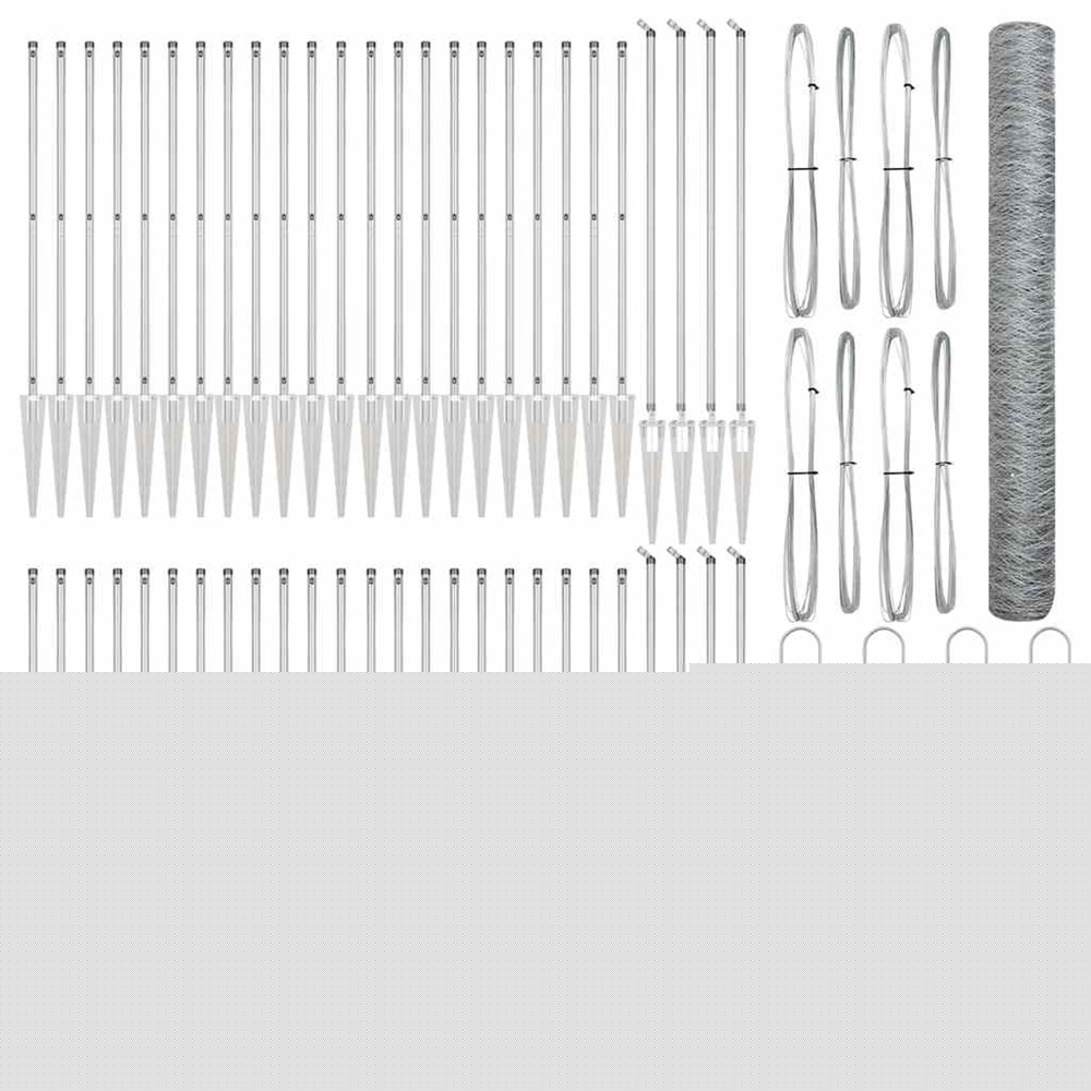 Poteau de clôture. Argenté 100 x 1,2 m (treillis de 36 mm)