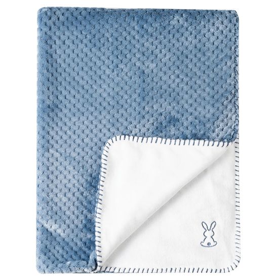 Couverture bébé lapidou bleu et blanc