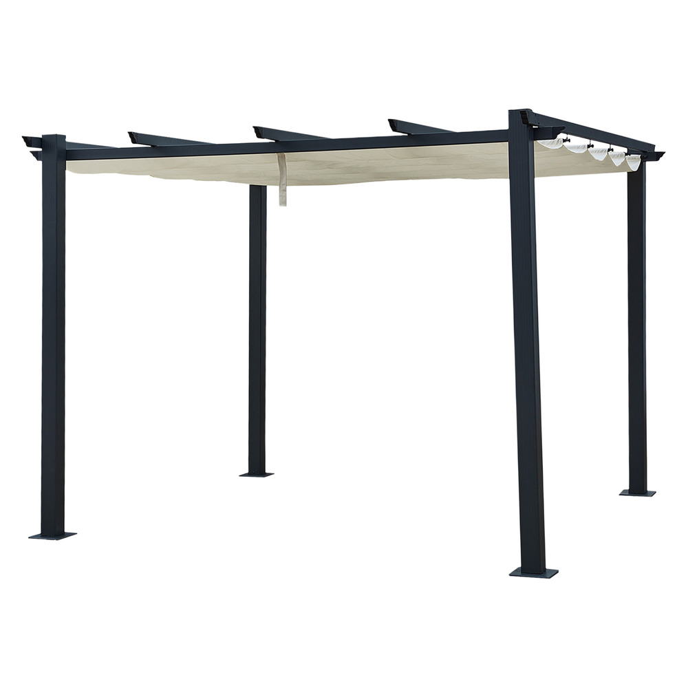 Pergola autoportante 3 × 3m cassis beige - structure aluminium