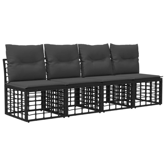 Canapé de jardin 4 places sans accoudoir 4 pcs