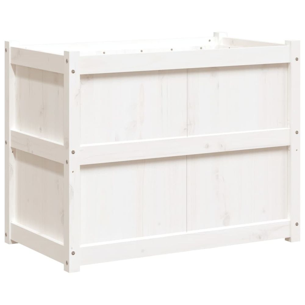 Jardinière d'extérieur blanc 90x50x70 cm bois de pin massif