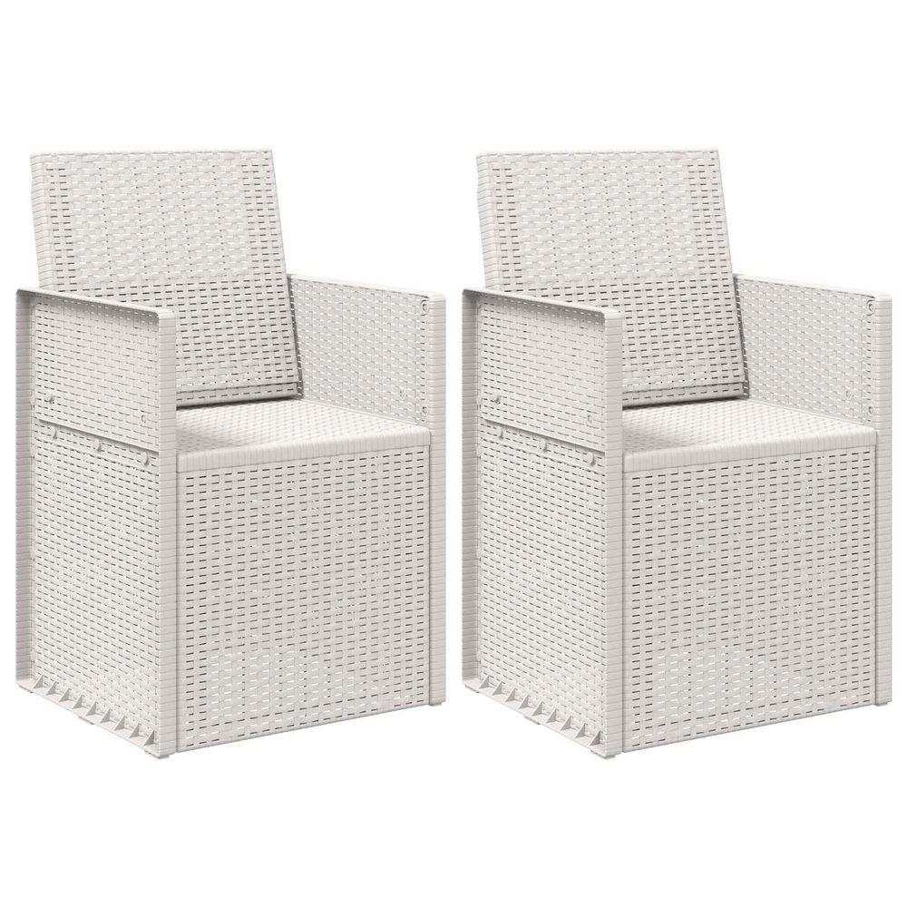 Chaises de jardin salle à manger 2 pc blanc pp