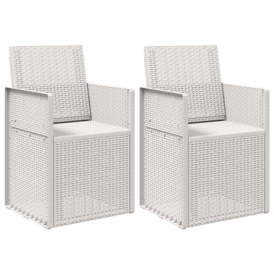 Chaises de jardin salle à manger 2 pc blanc pp
