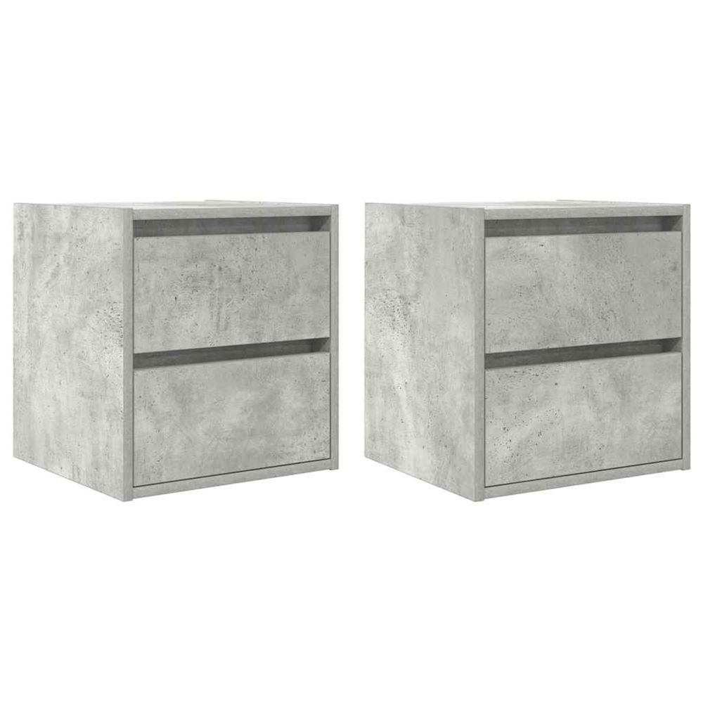Tables de chevet murales 2 pcs gris béton 38x34x40 cm