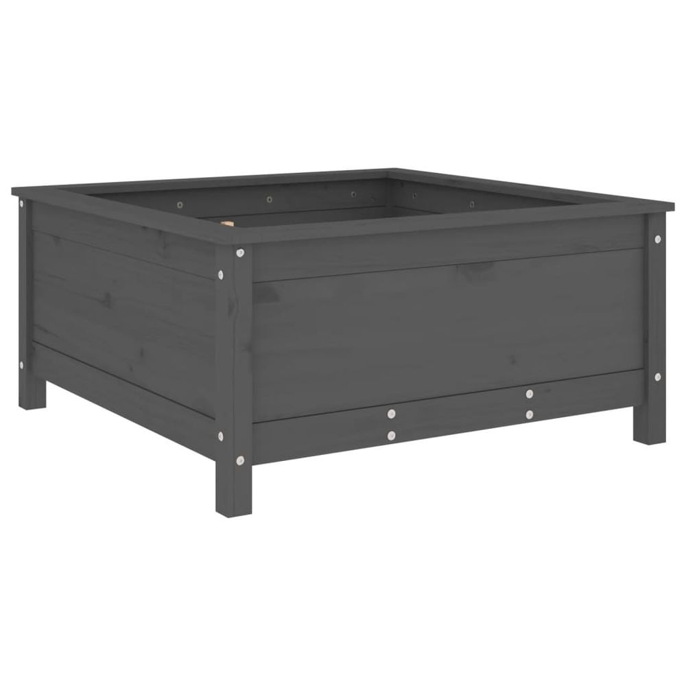 Jardinière gris 82,5x82,5x39 cm bois massif de pin