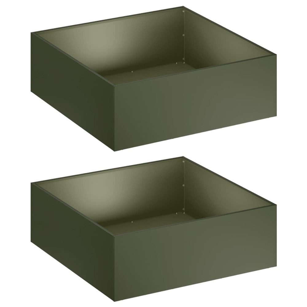 Cache-pot de jardin 2 pc vert olive 60 x 60 x 20 cm