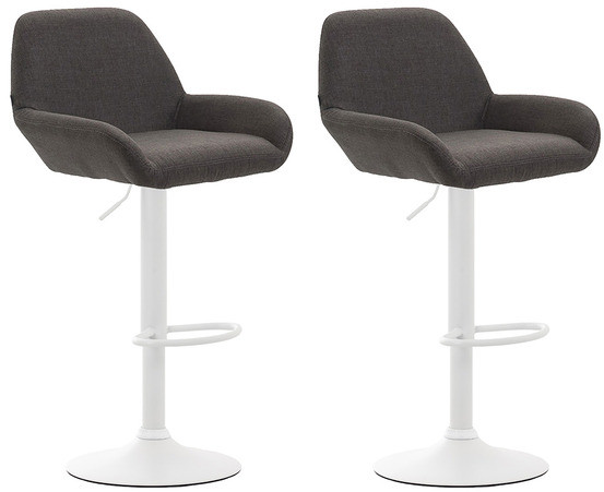 Lot de 2 tabourets de bar braga tissu blanc