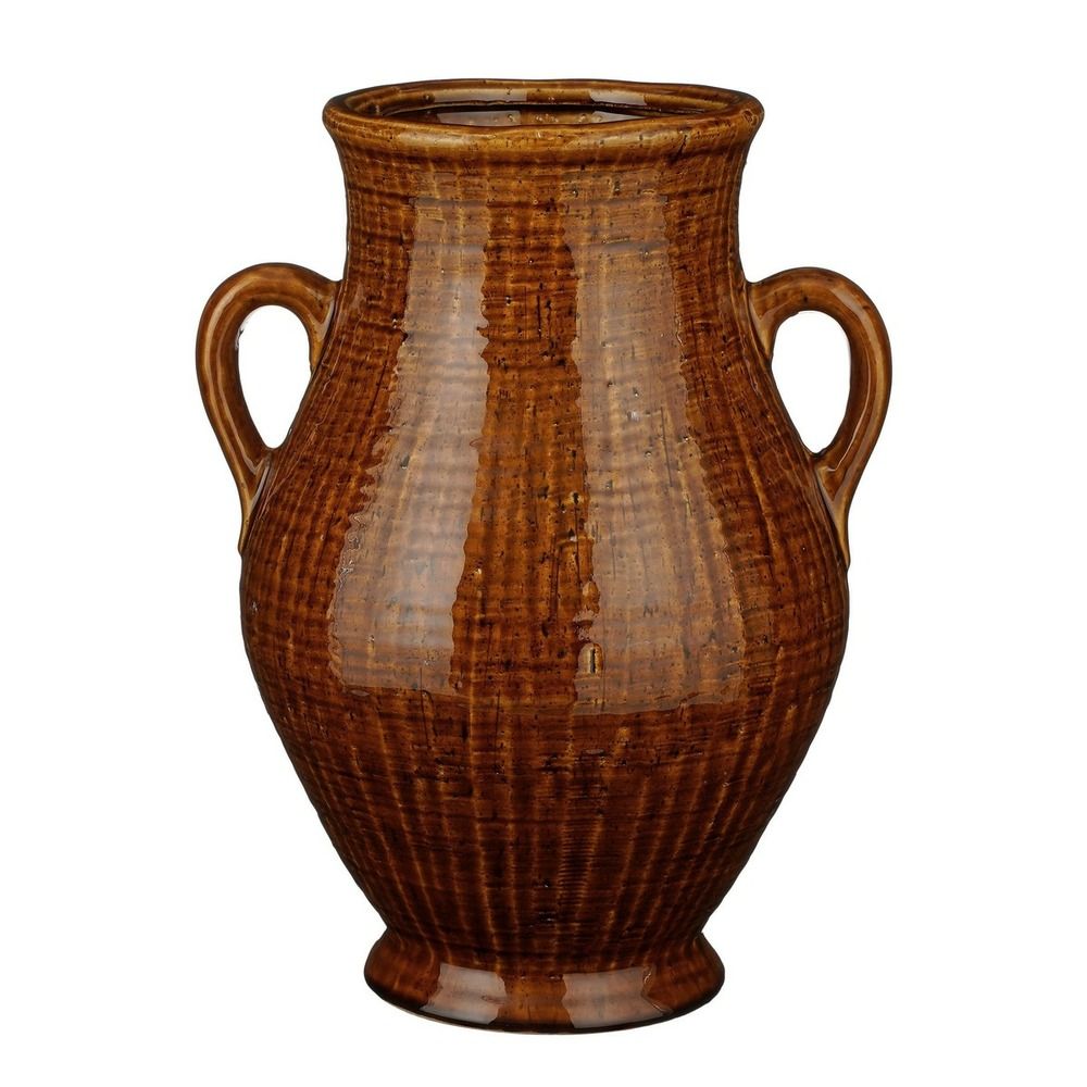 Mica decorations elena vase - l29 x l26 x h39 cm - céramique - marron