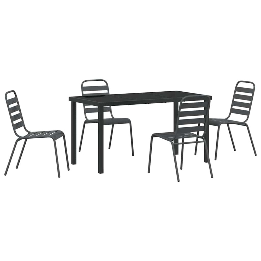 Ensemble de salle à manger pour jardin 5 pcs anthracite