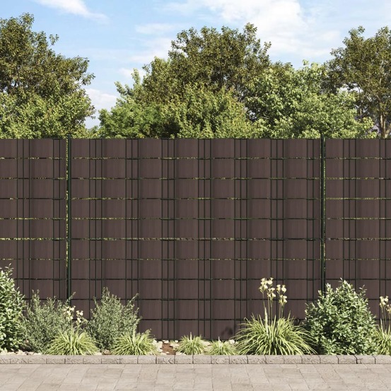Écrans d'intimité de jardin 4 pcs pvc 35x0,19 m marron