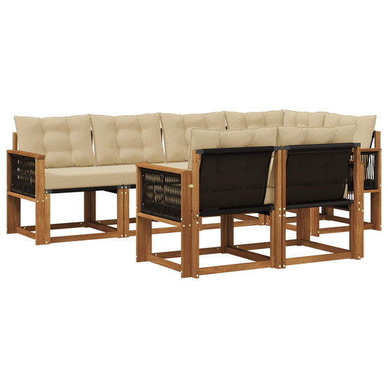 Ensemble de canapés d'extérieur 7 pcs naturel et beige