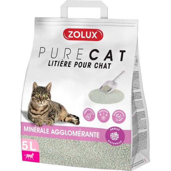 Litière agglomérante parfum floral purecat 5 litres