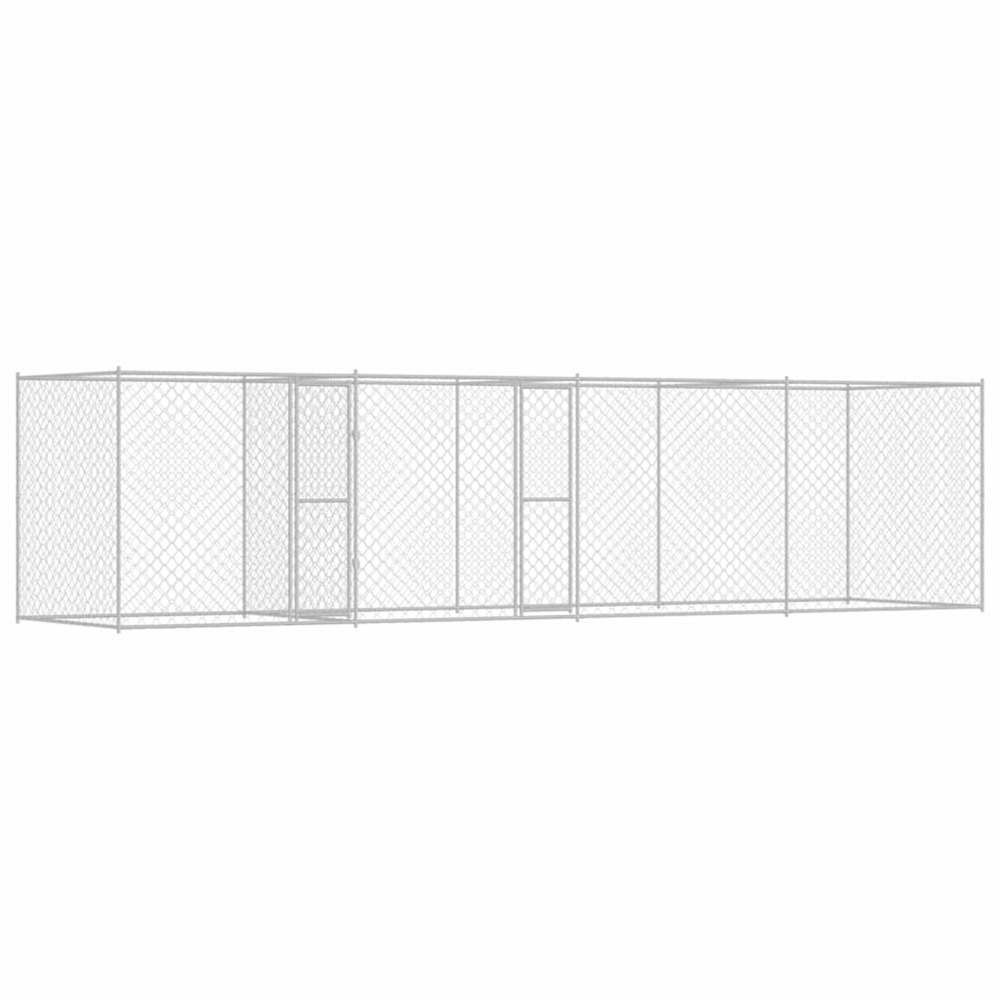 Cage pour chien 3 pcs argenté 600 x 200 x 200 cm acier et pe