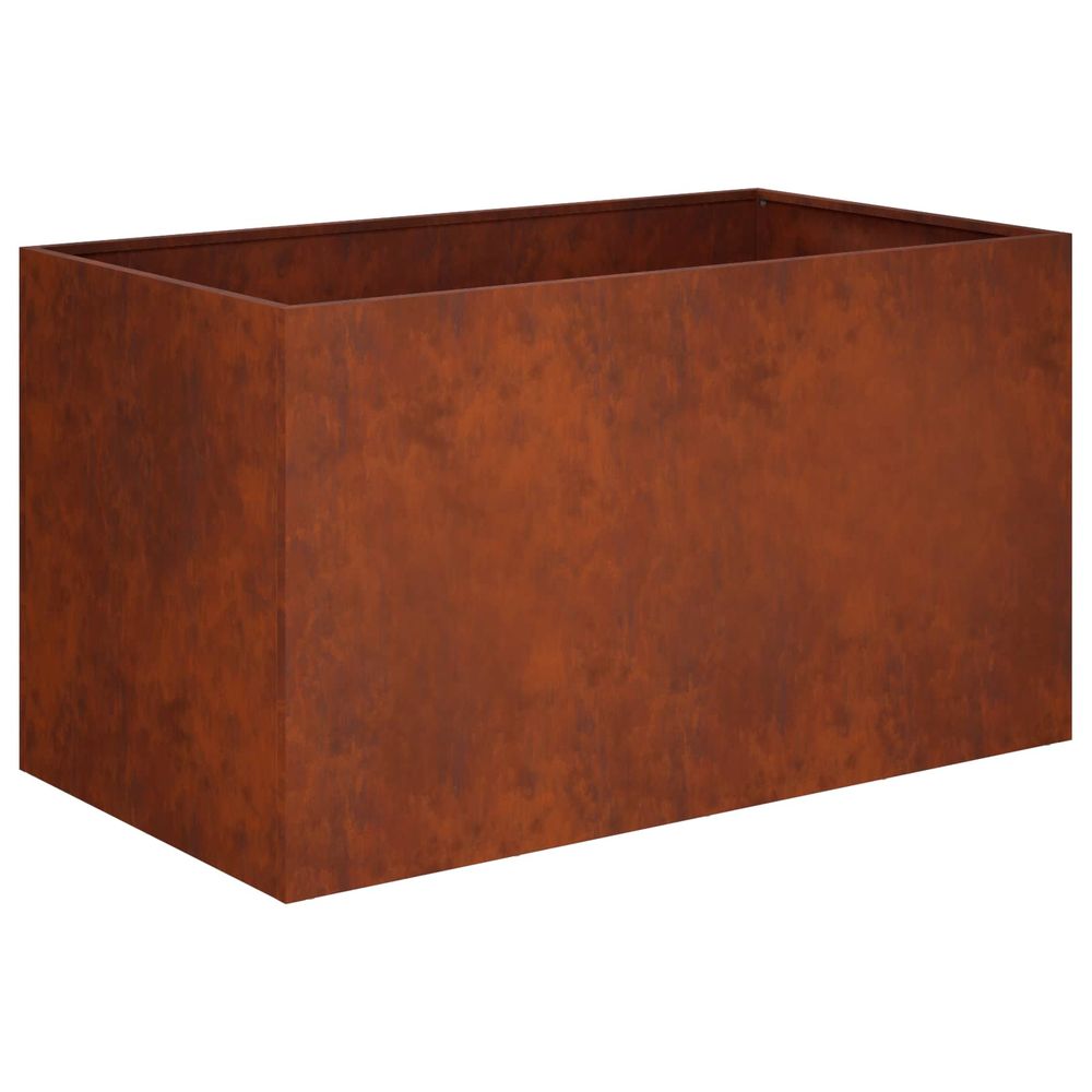 Cache-pot de jardin rouillé 100 x 50 x 50 cm acier patiné