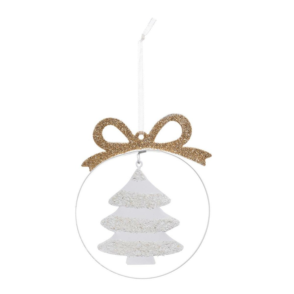 Sujet de noël rond sapin métal 11 cm