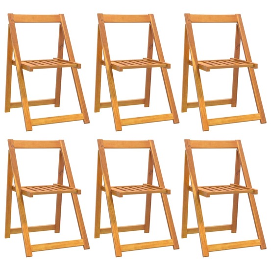 Chaises pliables de jardin lot de 6 bois d'acacia massif