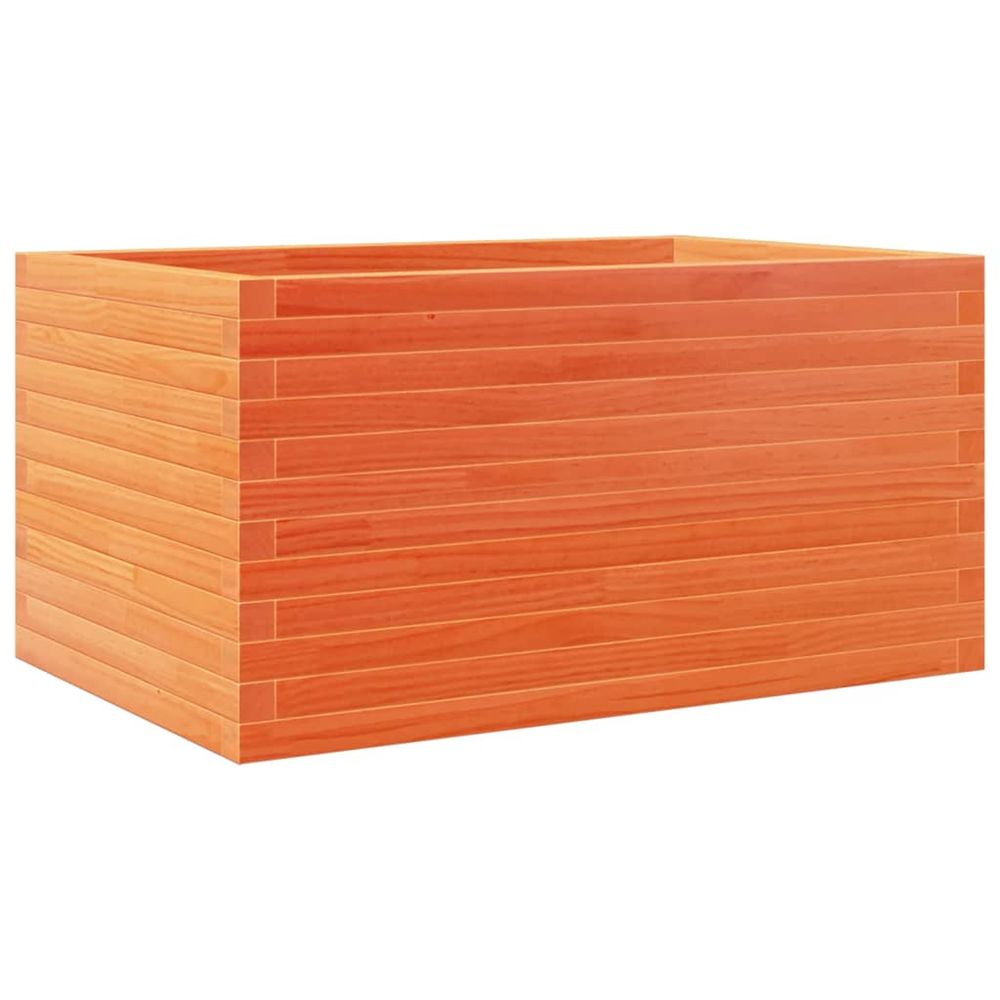 Jardinière d'extérieur cire marron 90x60x45,5 cm bois de pin massif