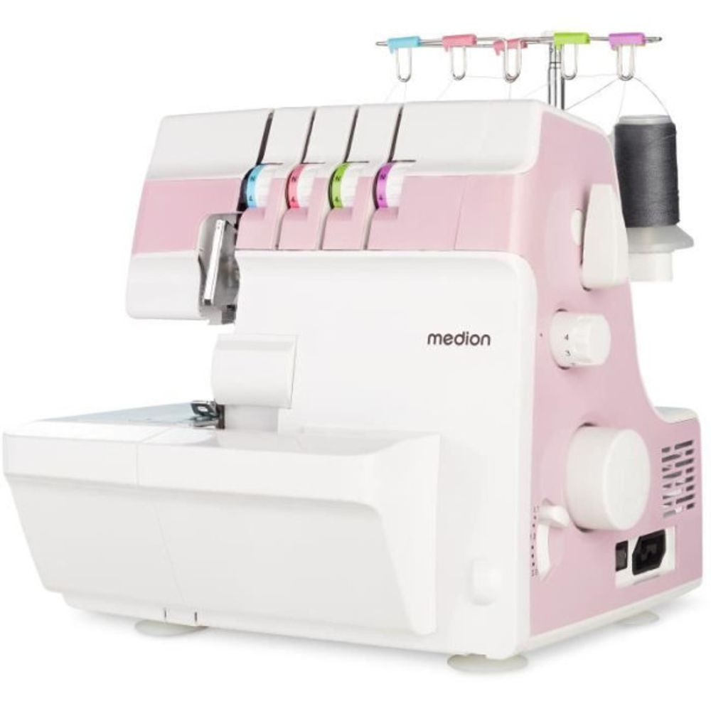 Machine a coudre surjeteuse - - so 90 - 91w - type d'aiguille 11, 14, 16 - 1200 tr/min - led - rose