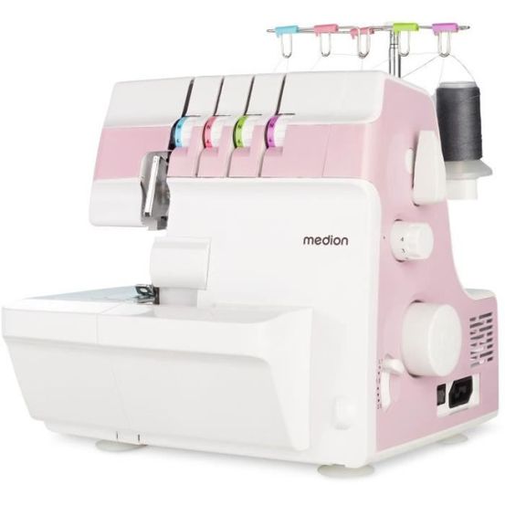Machine a coudre surjeteuse - - so 90 - 91w - type d'aiguille 11, 14, 16 - 1200 tr/min - led - rose