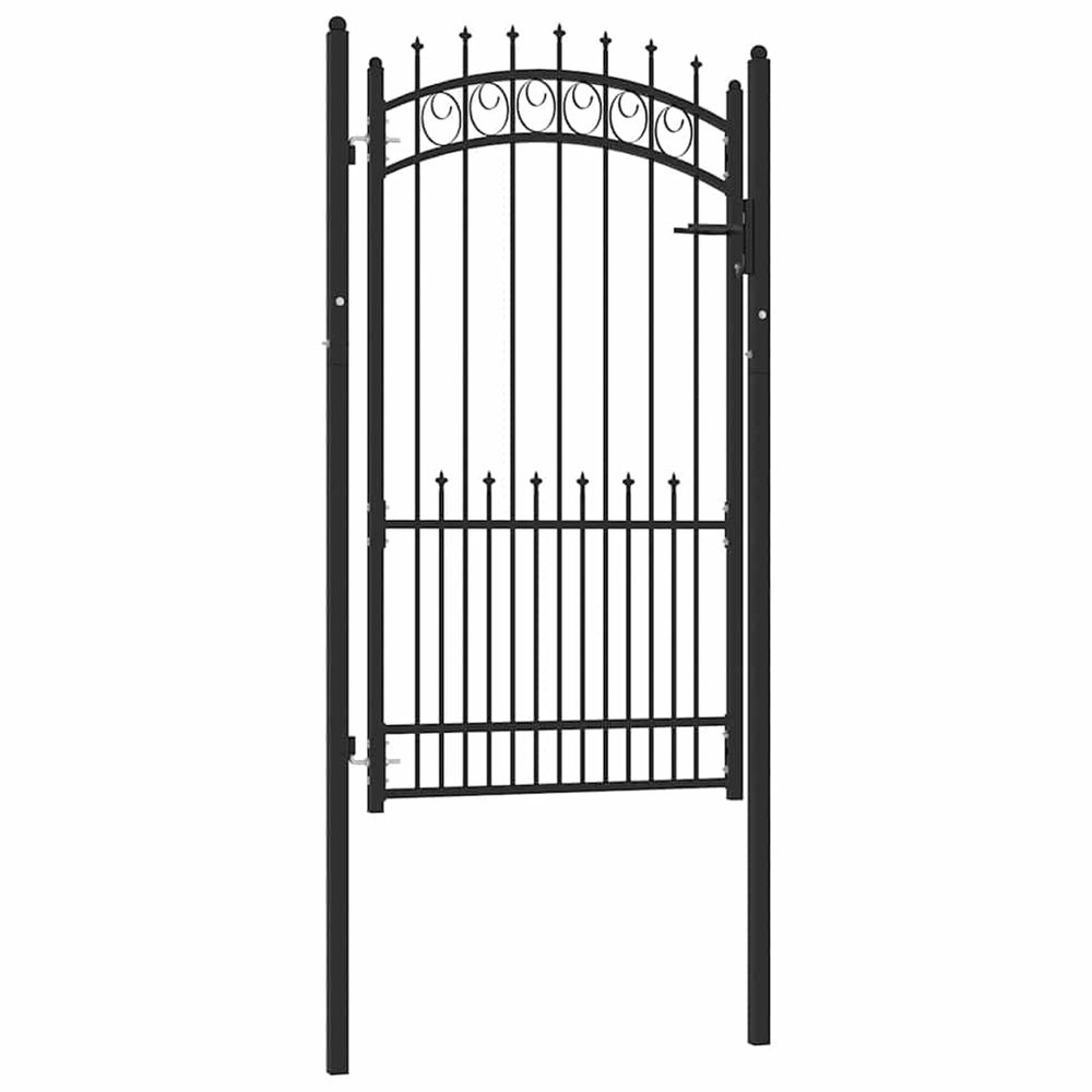 Portail de clôture emmen avec pointes en acier 104 x 134,5 cm noir