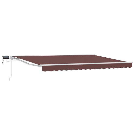 Cadre de store manuel avec leds marron 4,5 × 3,5 m