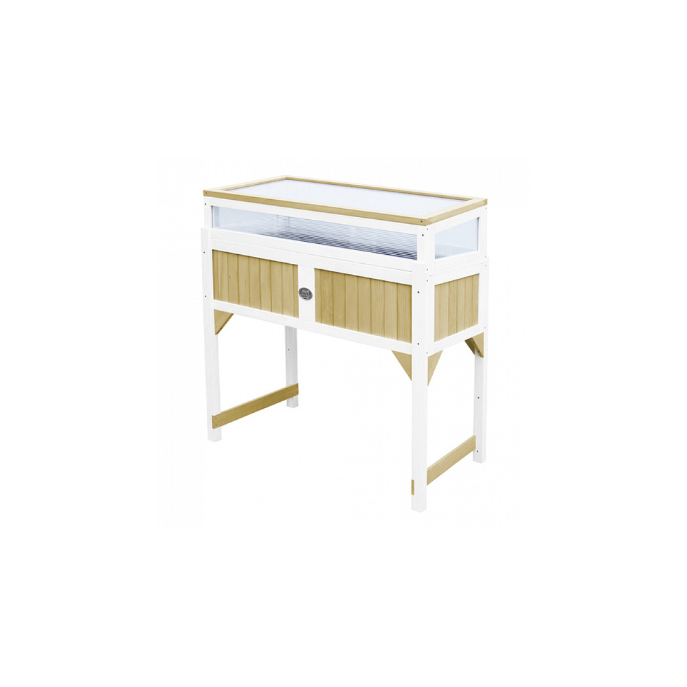 Axi table de jardinage interieur et exterieur polycarbonate bois marron blanc