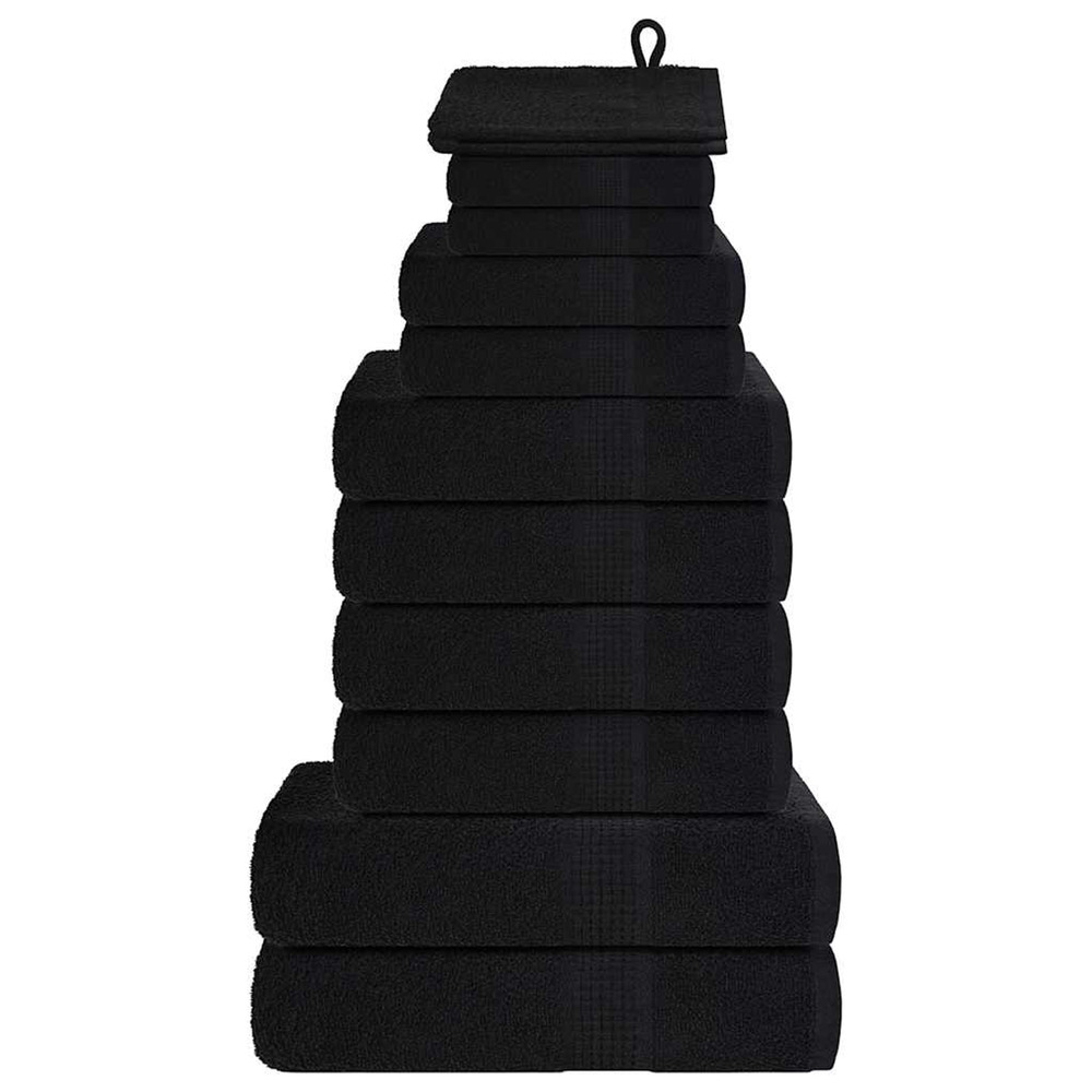 Ensemble de serviettes frogn 12 pcs noir 360 g/m²