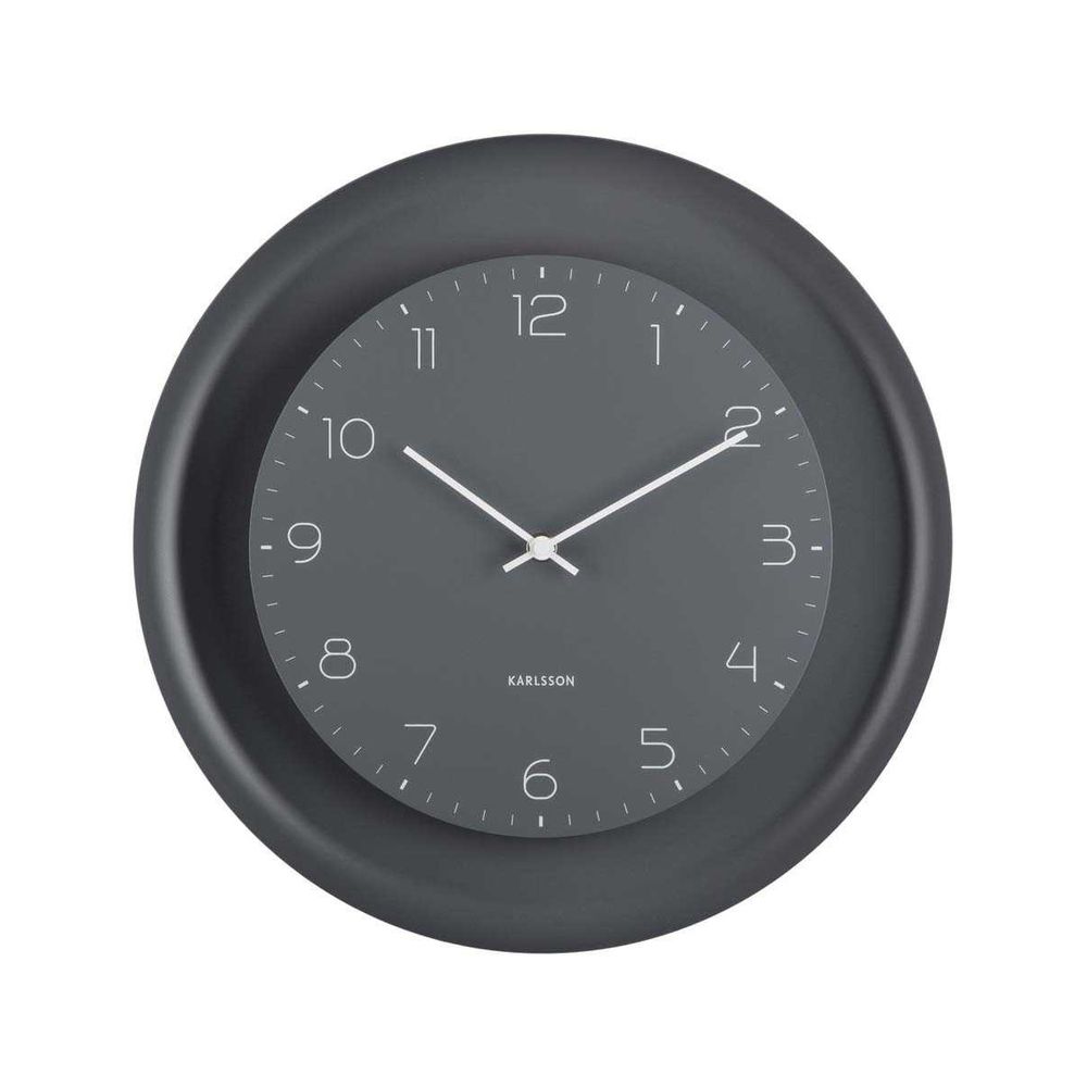 Horloge murale en métal dual disc gris foncé