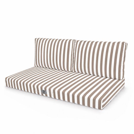 Coussins pour salon de jardin déhoussable 100x50cm rayure beige