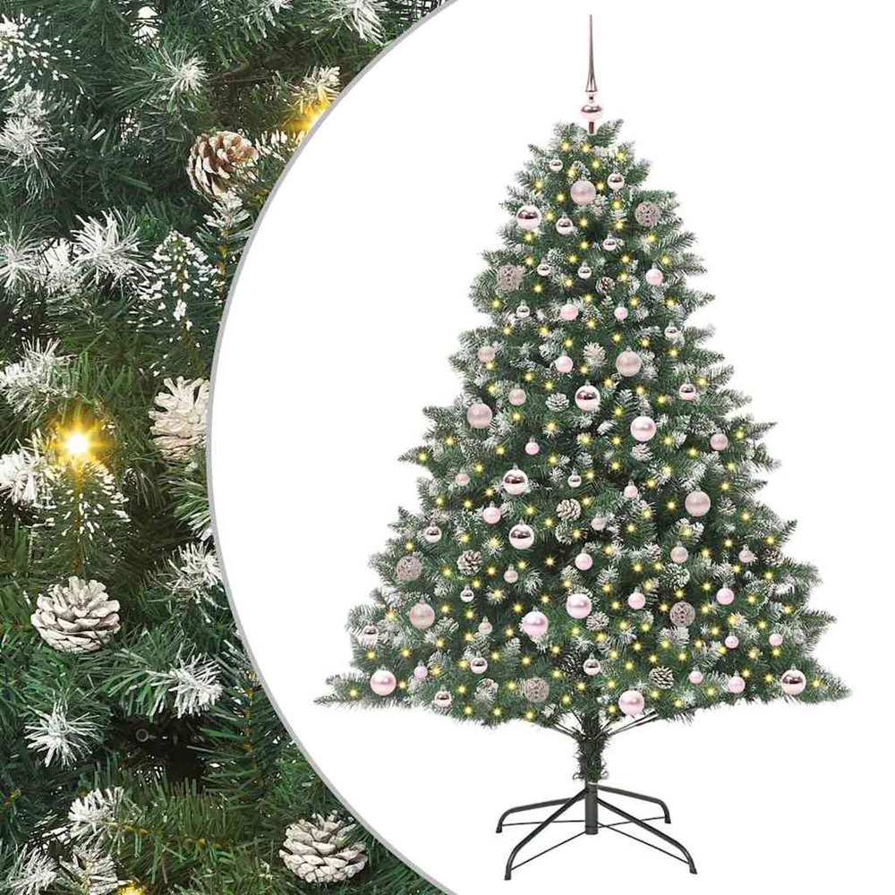 Sapin de noël artificiel vert 180 cm pvc, plastique et acier