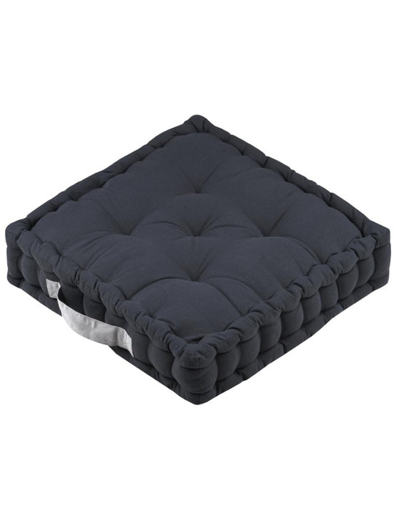 Coussin duo stof anthracite/souris 45x45x10cm - stof