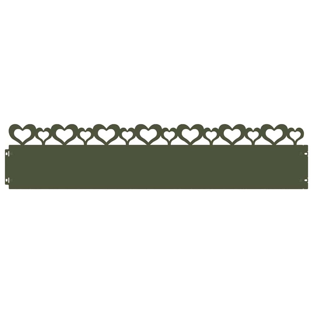 Bordures de pelouse 30 pc 103 x 0,05 x 22 cm acier vert olive