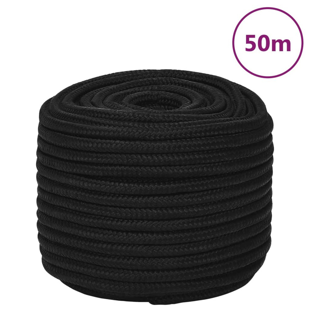 Corde de travail noir 14 mm 50 m polyester