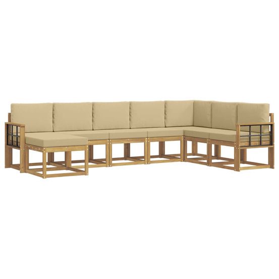Ensemble de canapés d'extérieur 8 pc blanc et beige