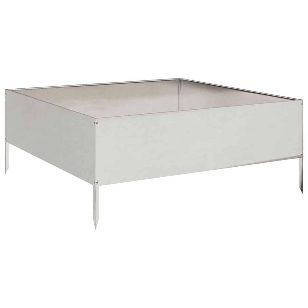 Jardinière bac lit surélevé plantes fleurs terrasse jardin de jardin 100 x 100 x 25 cm acier inoxydable argent