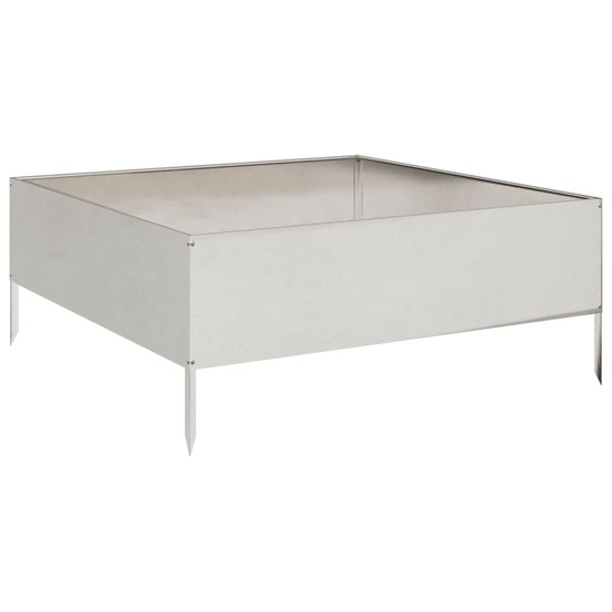 Jardinière bac lit surélevé plantes fleurs terrasse jardin de jardin 100 x 100 x 25 cm acier inoxydable argent