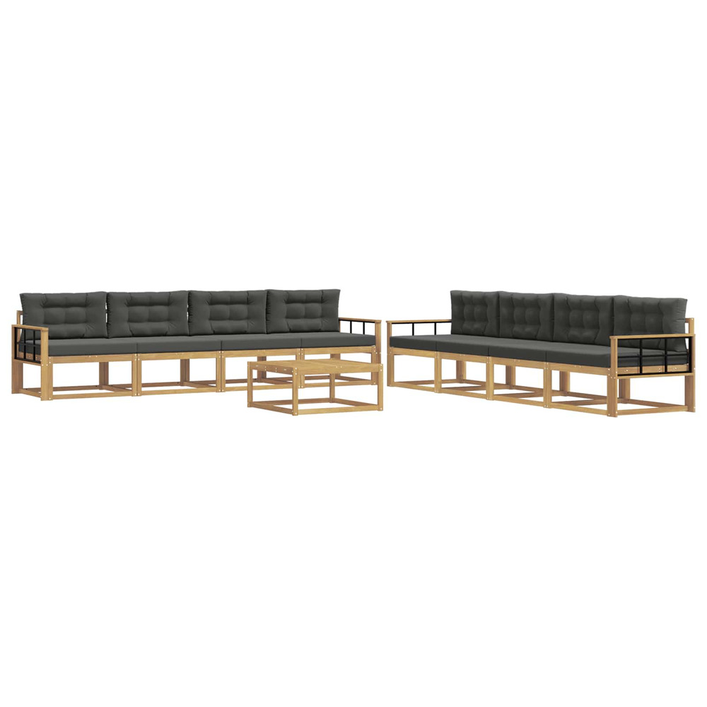 Ensemble de canapés d'extérieur 9 pcs blanc et anthracite