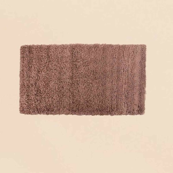 Tapis descente de lit poils longs taupe 60x110cm