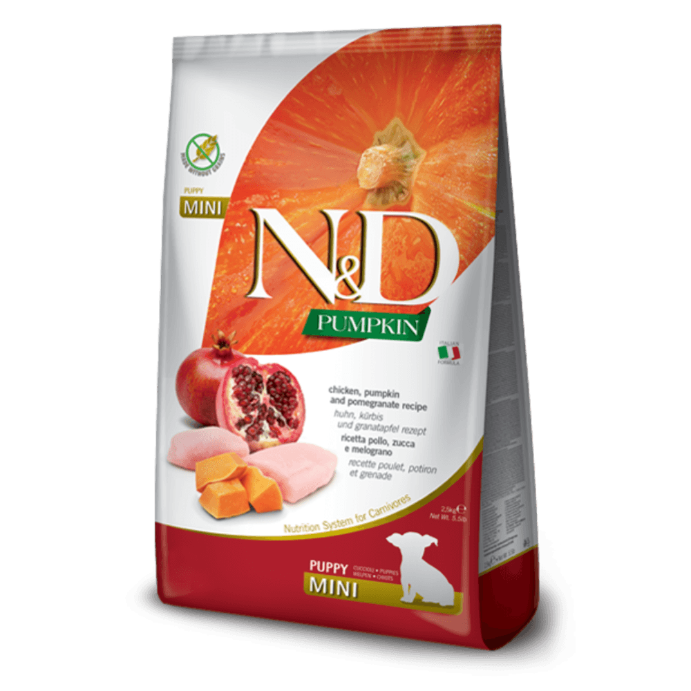 Croquettes n&d potiron poulet & grenade chiot mini 7 kg