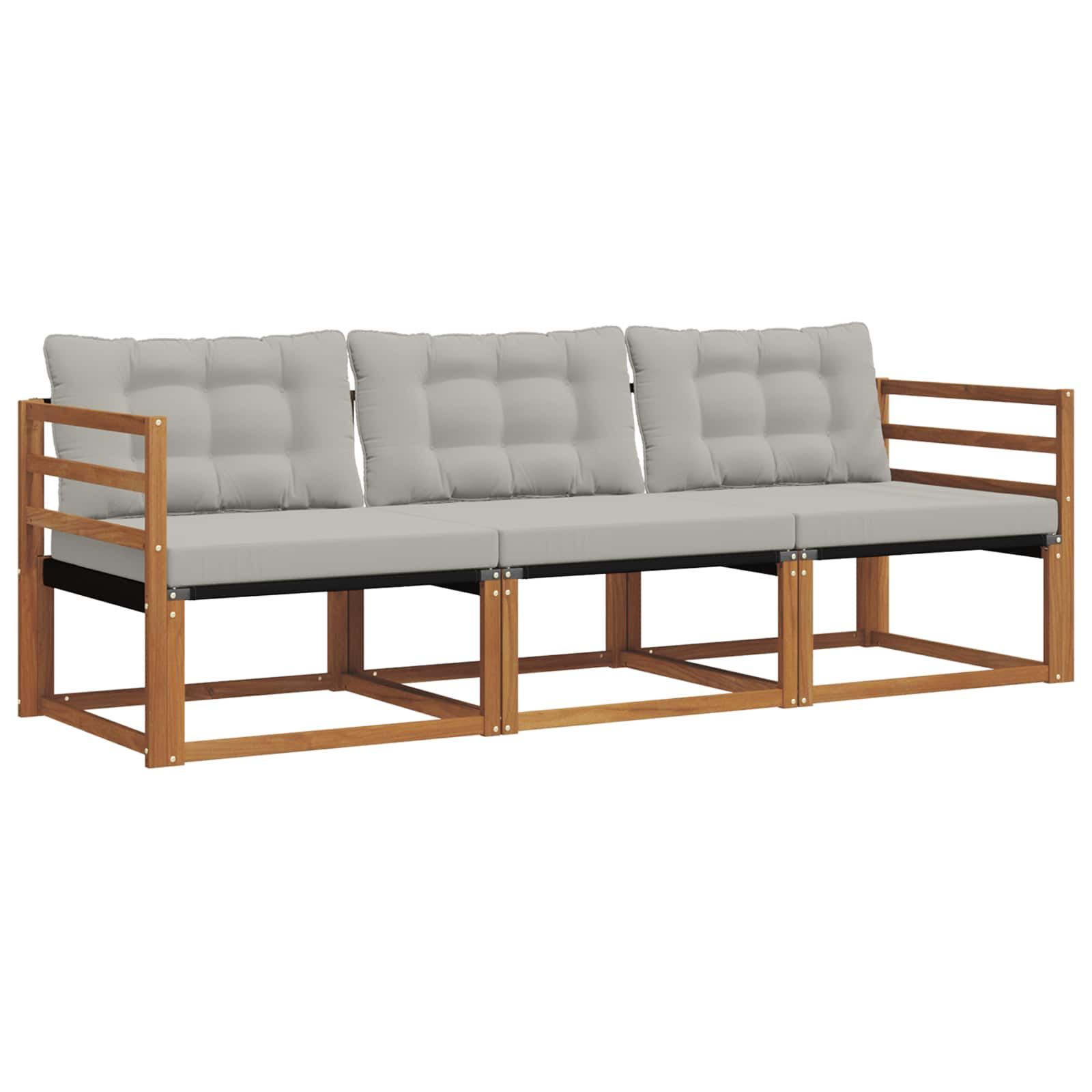 Ensemble de canapés d'extérieur 3 pcs gris naturel et clair