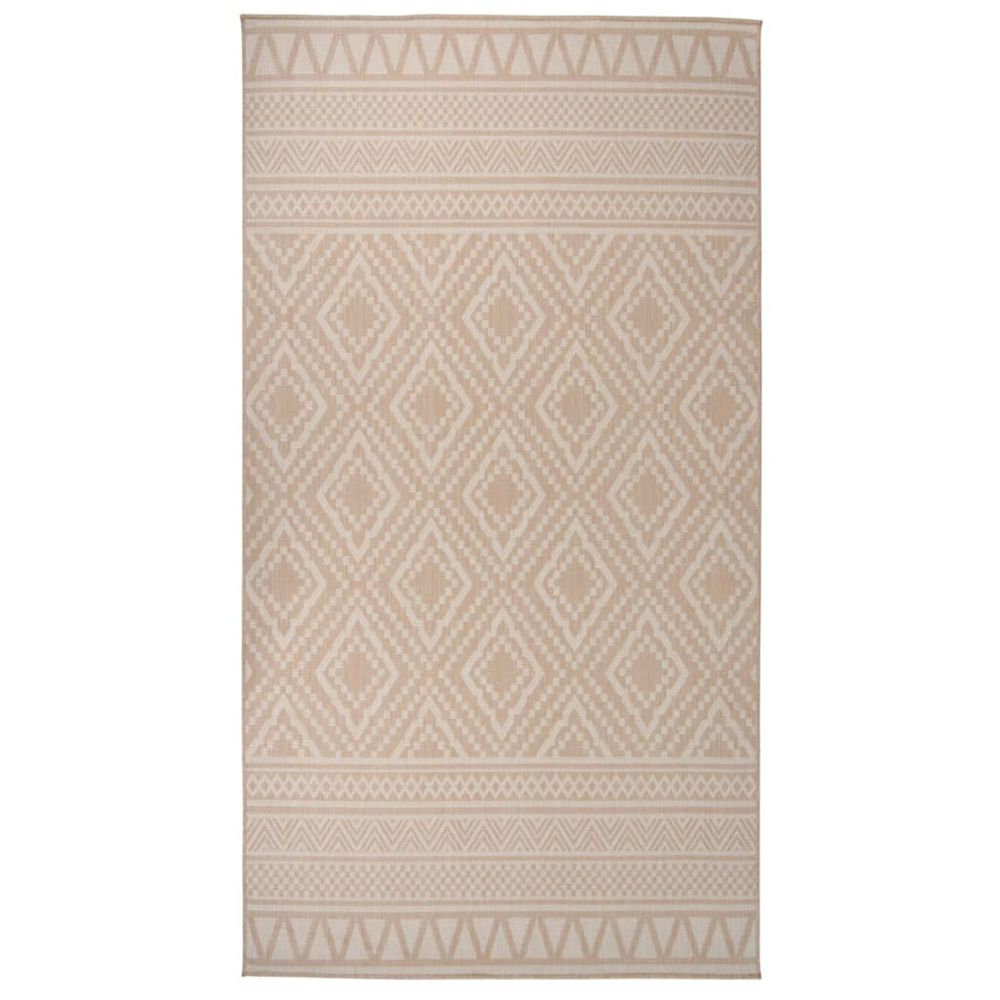 Tapis à tissage plat d'extérieur 80x150 cm rayures brunes