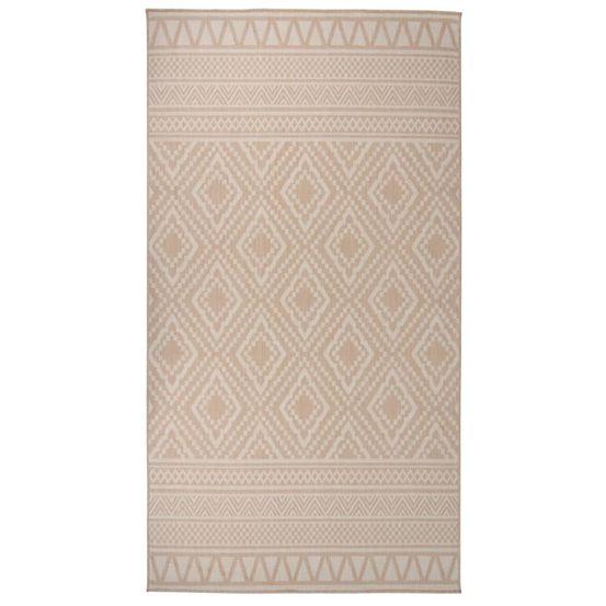 Tapis à tissage plat d'extérieur 80x150 cm rayures brunes