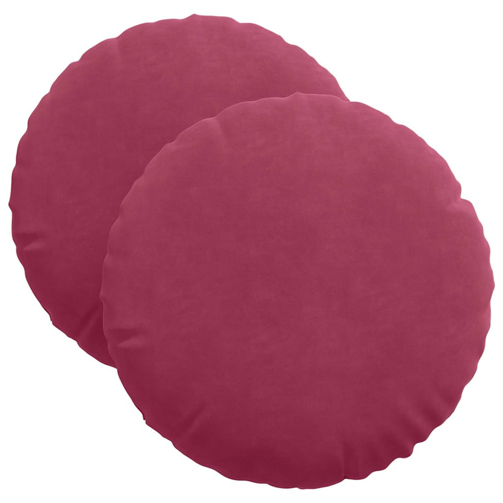 Coussins de siège 2 pcs bordeaux ø 40 x 13 cm velours