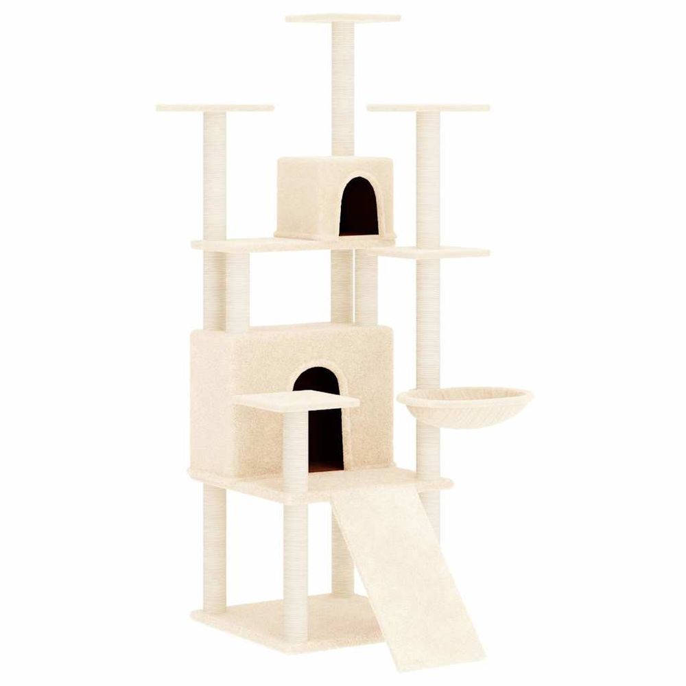 Arbre à chat avec griffoirs en sisal crème 154 cm