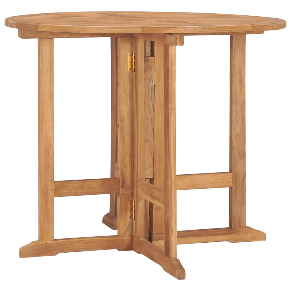 Table à dîner pliable de jardin ø90x75 cm bois de teck solide