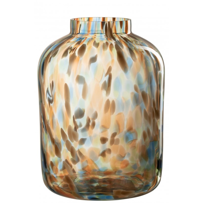 Vase avec taches en verre multicouleur 22x22x31 cm