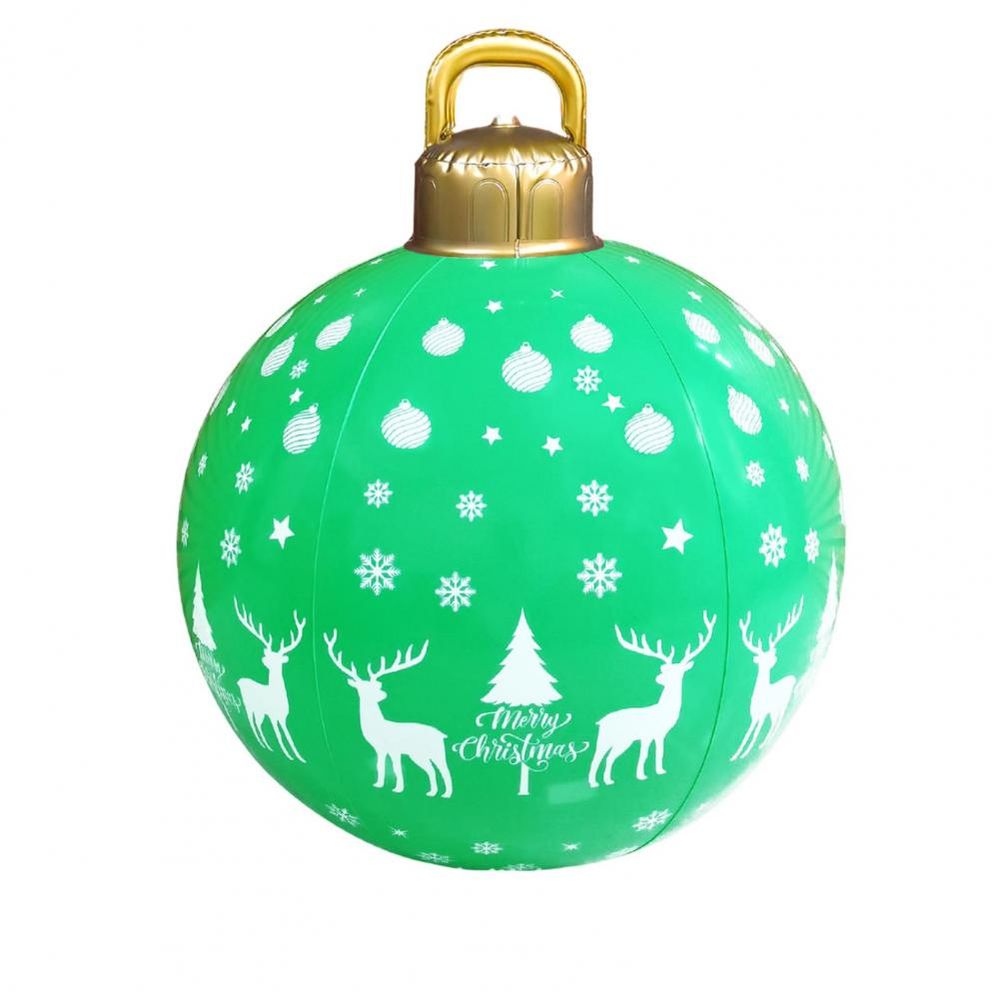 Boule de noël gonflable - 60 cm verte avec rennes