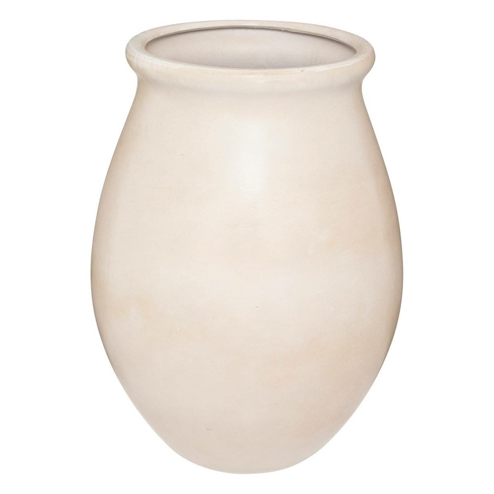 Vase xl "rivi" - céramique - beige - h51 cm