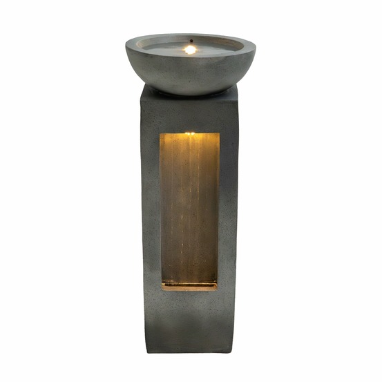 Fontaine de jardin serenity falls avec éclairage led blanc chaud & brosse à nettoyage